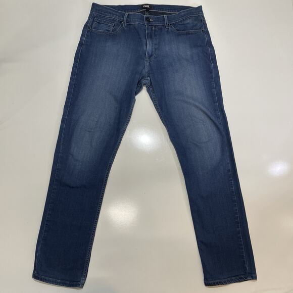 Paige Jeans Men’s Blue Federal Slim Straight Stretch Zip Fly Denim Pants 34x31 - Picture 1 of 9